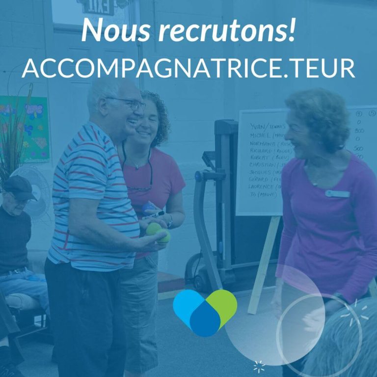 On recrute – Accompagnatrice.teur répit à domicile (Montérégie centre / secteur de Carignan à St-Césaire)