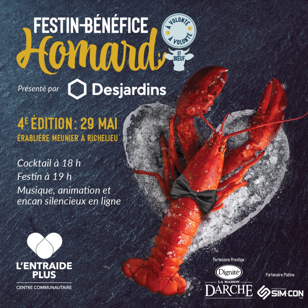 Festin-bénéfice Homard à volonté et bœuf de l’Entraide Plus
