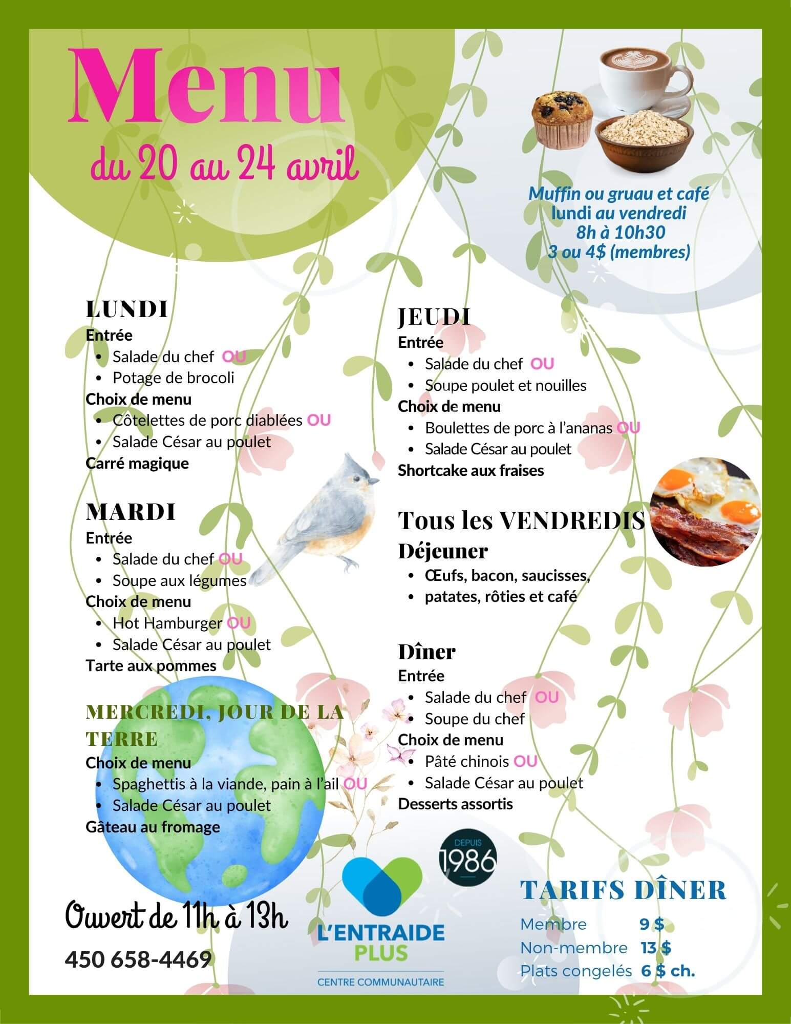 Semaine du 20 au 24 avril