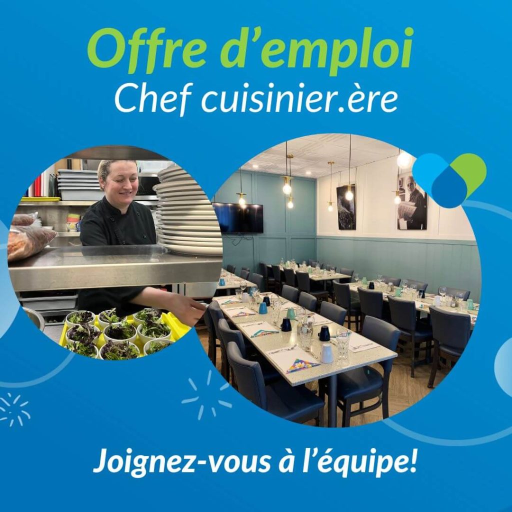Offre d'emploi – Chef cuisinier(ère) Centre communautaire Entraide Plus – Chambly